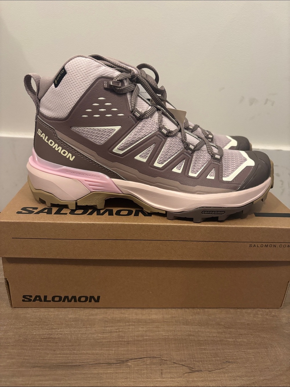 Salomon Womens x ultra 360 edge mid gore Tex hushed violet size 7.5 new with box